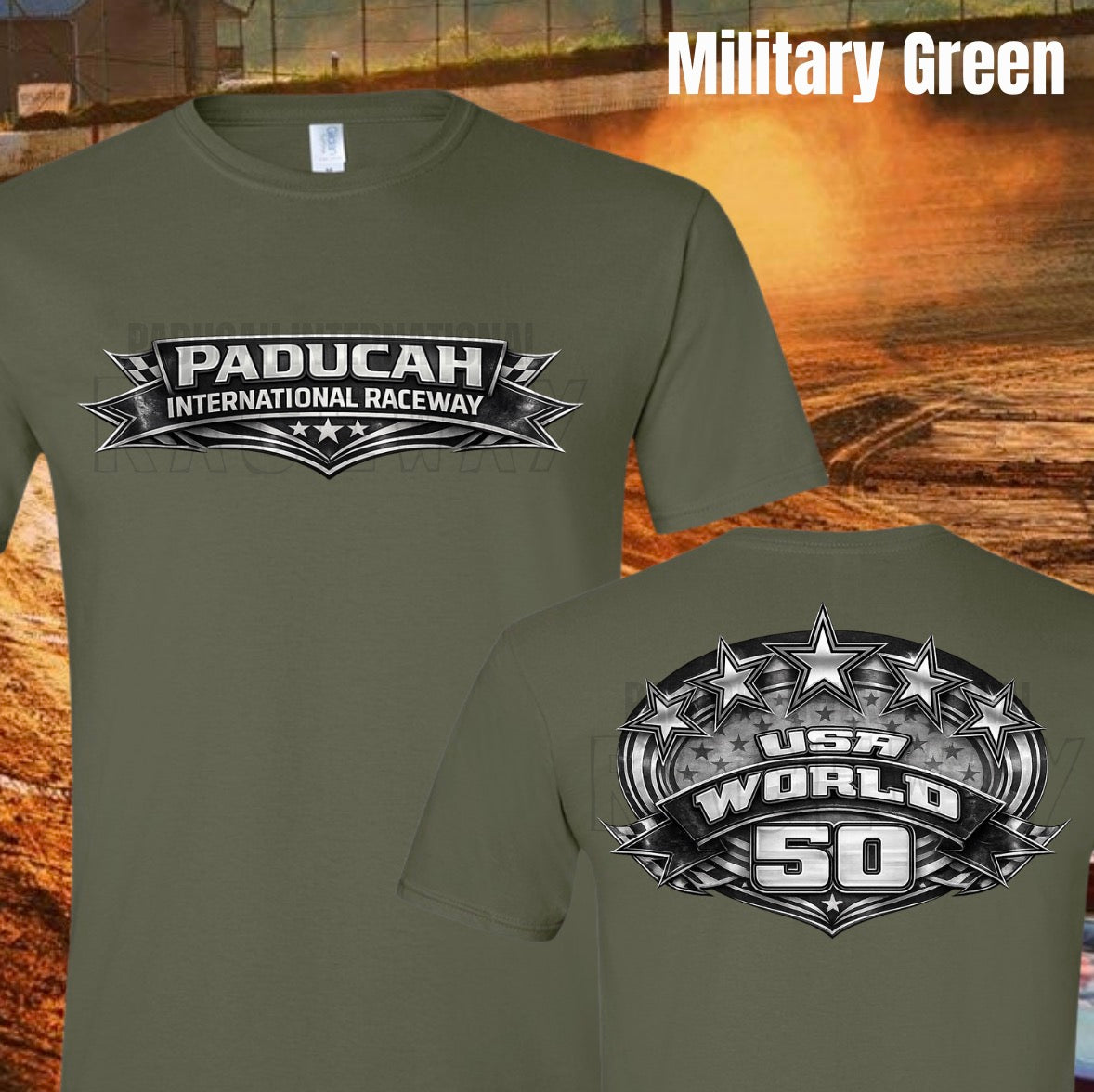 World 50 Gildan Tee- Black and White